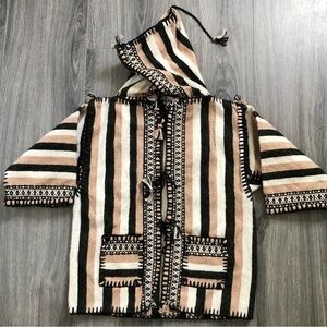 Handwoven wool hoodie jacket